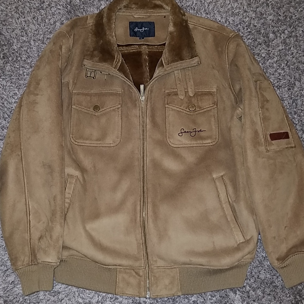 Sean John Suede/Shearling Bomber Jacket XL